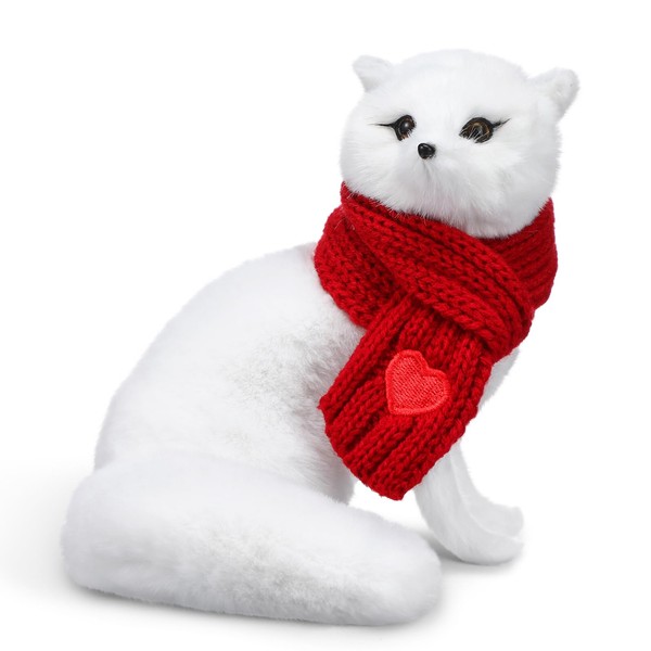 Civaner Arctic Fox Plush Christmas Pet with Scarf Gifts Stuffed