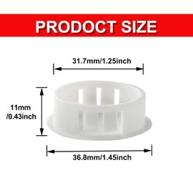 Moicstiy 30Pcs 1-1/4 inch (32mm) White Hole Plugs, Plastic Round Flush Type Panel Plugs Fastener Cover for Furniture Protectors