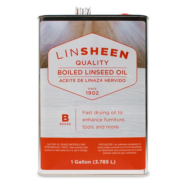 LinSheen Boiled Linseed Oil – Fast Drying Flaxseed Wood Treatment to Rejuvenate and Restore Outdoor and Indoor Wood Furniture, Floors and Sports Equipment, Gallon