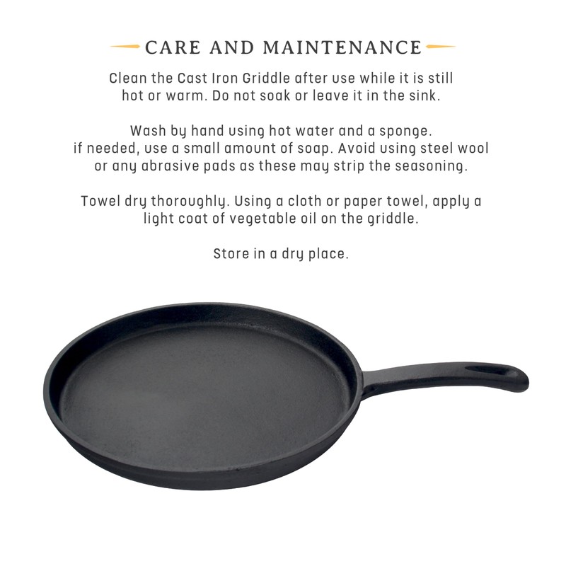Jim Beam 10.5" Pre Seasoned Cast Iron Skillet for Grill,
