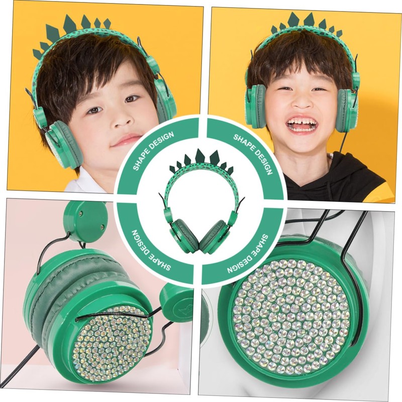 IWOWHERO S Headphones Dinosaur Ear Headset Headphones for Boys and