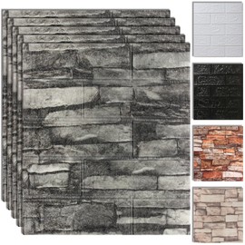 20PCS 3D Wall Panels Peel and Stick Foam, Self-Adhesive Decorative 3D Brick Wallpaper Wall Covering, Faux Stone Wall Panel Foam Brick for Living Room, Kitchen, Bathroom