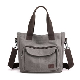[Takusan Shopping] Shoulder Tote Bag, Calder Back, Shoulder Bag, A4, Cross-Body Diaper Bag, Vertical, Lightweight, Casual, Vertical, Thin, Business, A4 Size, Outdoor, Large Capacity (Gray)