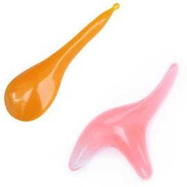 RICISUNG Point Push Rod, Set of 2 (2021 Version), Durable, Abrasion Resistant, Resin, Shoulder, Neck, Back, Foot Massage Equipment (Pink/Orange)