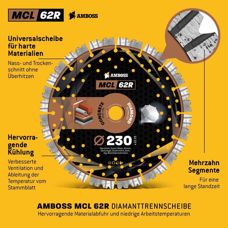 Anvil Diamond Cutting Disc Diameter 230 mm x 22.23 MCL