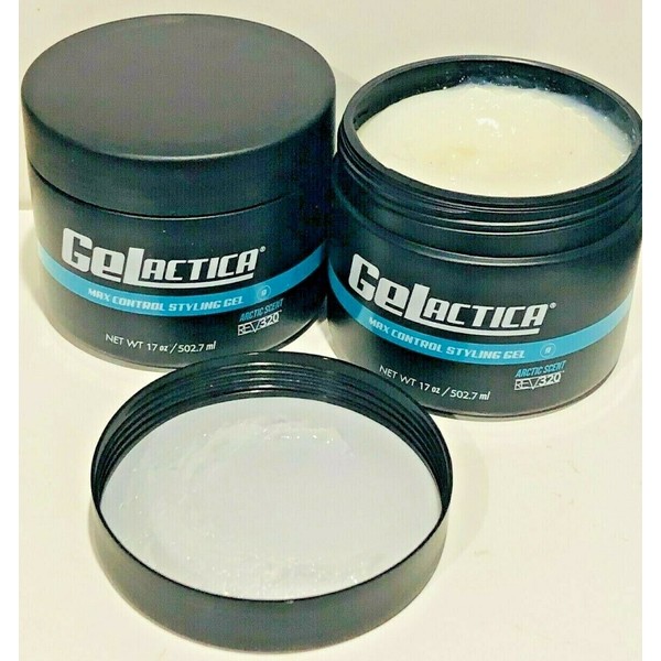 GeLactica Styling Hair Gel X Men MAX CONTROL Arctic Scent Water Base 17oz 2 JARS