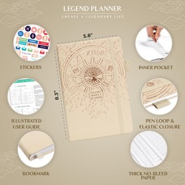 Legend Budget Planner – Financial Organizer Book. Money Account & Expense Tracker Notebook Journal for Household Monthly Budgeting (Seashell)