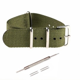 Jumpsunfun NATO Belt, 0.6 inch (16 mm), 0.7 inch (18 mm), 0.8 inch (20 mm), 0.9 inch (22 mm), Nylon Military Watch Band, Watch Replacement Bell (Replacement Instruction Manual, Replacement Tool