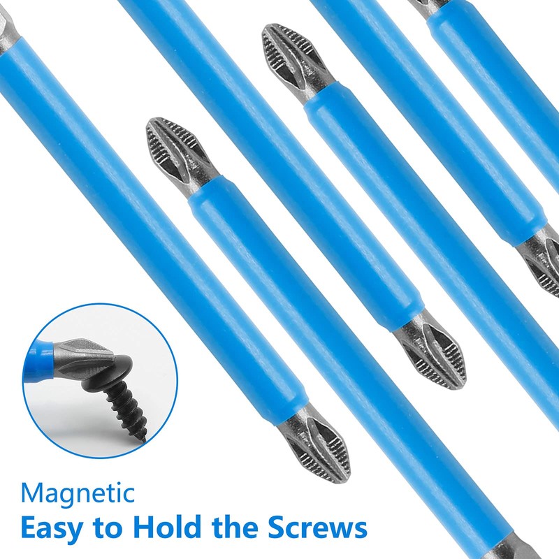 Cjueiom 10Pcs Magnetic PH2 Screwdriver Bits Set, Anti Slip Phillips
