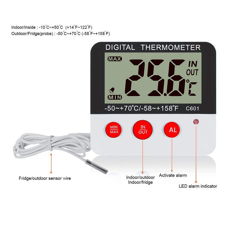 Gellvann Digital Freezer/Fridge Thermometer with Magnet and Stander Digital Freezer