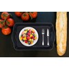 Plastic Tray with Handles, 2 Pack Multi-Purpose Rectangular Non Slip