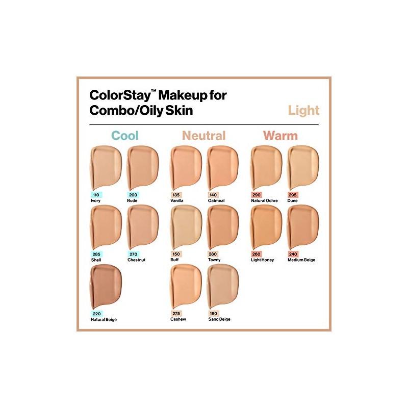 Revlon Base de Maquillaje ColorStay Make Up Cutis Mixto/Graso, Early