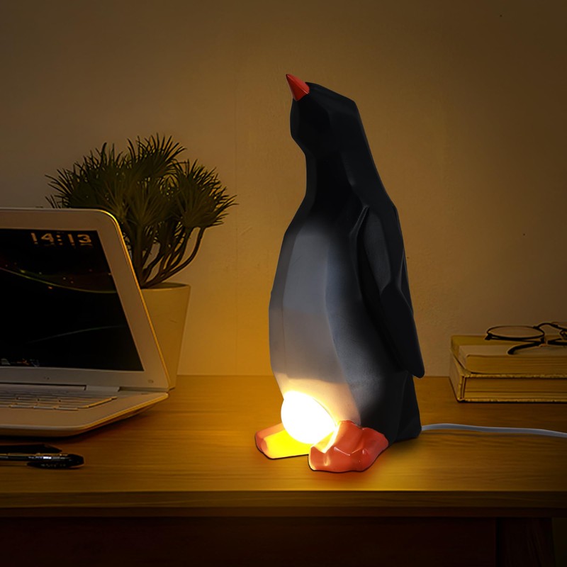 Ammonite Penguin Egg Lamp,3D Laying Egg Lamp, Funny Resin Night