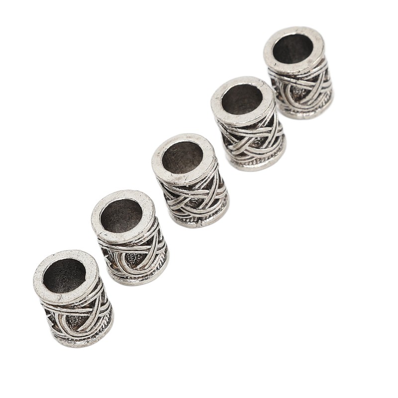 20PCS Beard Beads Retro Alloy Multipurpose Hair Tube Beads for