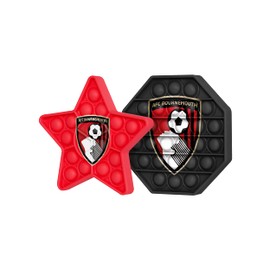 FOCO AFC Bournemouth Football EPL League One Championship 2 Pack Hexagon & Star Push-Itz Fidget Push Pop Bubble Sensor Toy Craze