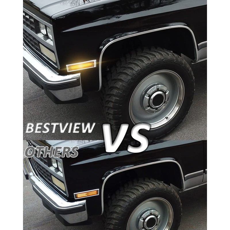 Bestview LED Side Marker Lights Compatible with 1981-1991 Chevy C10