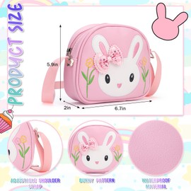 RSXING Kleines Mädchen Kaninchen Tasche Mädchen Handtasche Kinder Hase Geldbörse Mädchen Spielzeug Crossbody Tasche Messenger Umhängetasche Geburtstag