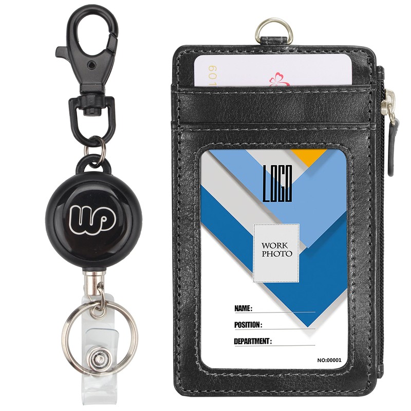Wisdompro® Heavy Duty Retractable Reel with Vertical 2-Sided Zipper Pocket