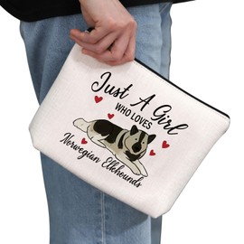 PYOUL Cozy Nordic Pup Gift Who Loves Norwegian Elkhounds Makeup Bag Dog Mom Pride Lover Cosmetic Bag Canine Enthusiasts Gift (Norwegian Elkhounds Bag)