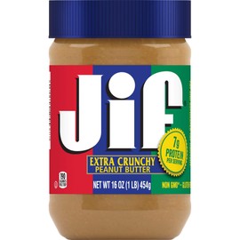 Jif Extra Crunchy Peanut Butter Spread, 16 Ounces (Pack of 12)