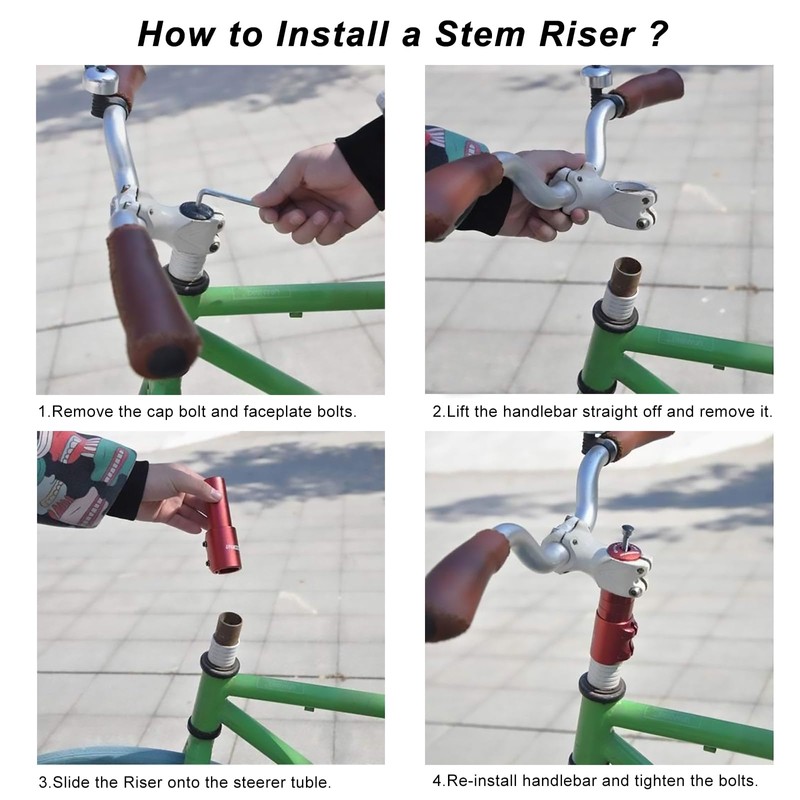 UPANBIKE Bike Stem Riser Adaptor Bicycle Fork Head Handlebar Head