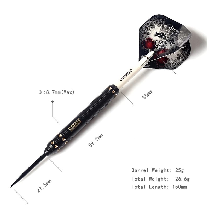 Cuesoul Dragon Deluxe Brass Steel Darts, 21 Grams