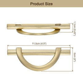 uxcell 10 Pack Half Moon Cabinet Pulls, Brushed Gold Kitchen Cabinet Handles, 3.75 Inch(96MM) Hole Centers for Cabinets Cupboard Handles Drawer Pulls