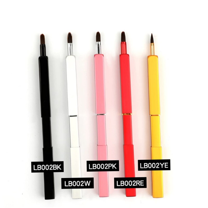 FOMIYES 3pcs Makeup Tool Kit Retractable Lip Brush Applicator Portable