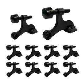 10 Pack Hinge Door Stoppers, Heavy Duty Door Stopper Hinge, Rubber Bumper Tips, Zinc Alloy (Black)