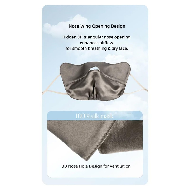 Jeelow 100% Mulberry Silk Face Cloth Covering Washable Reusable 22