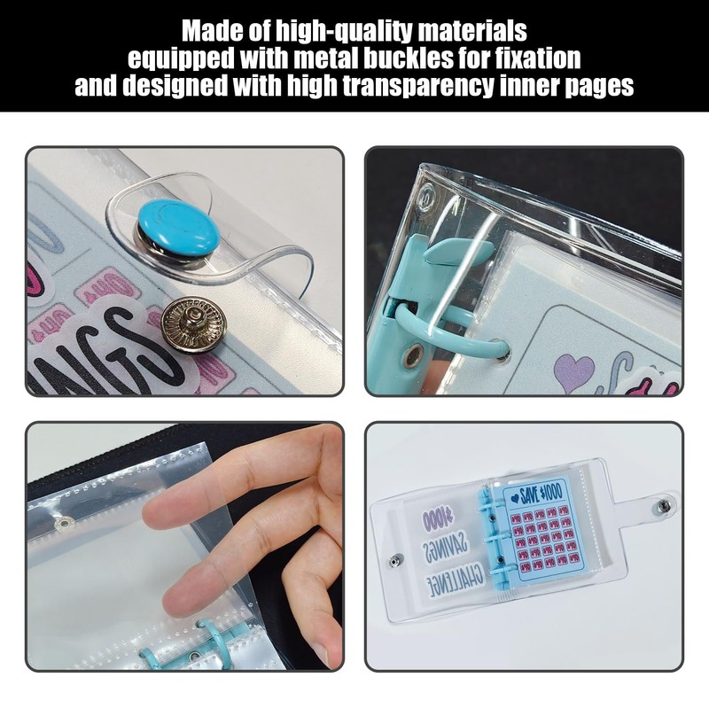 2 Piece Savings Challenge Binder, Mini Savings Binder, 1000 Dollar