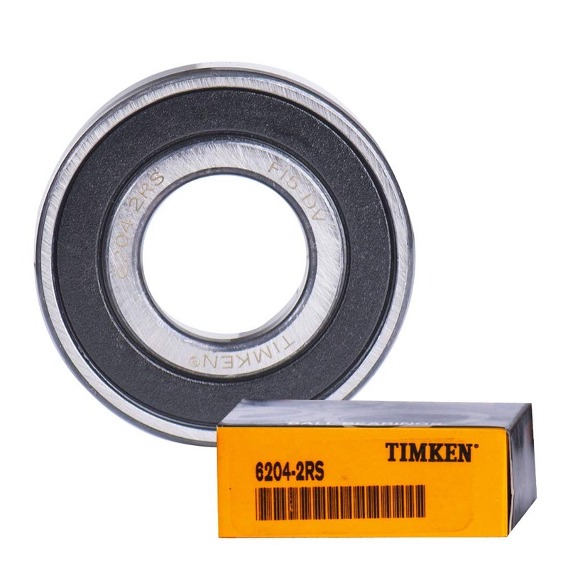 TIMKEN 6204-2RS 2PACK Double Rubber Seal Bearings 20x47x14mm, Pre-Lubricated and
