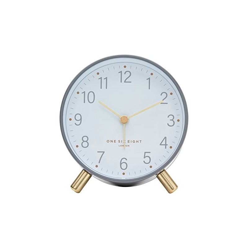 One Six Eight London Maisie Silent Alarm Clock, Grey