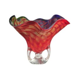 Dale Tiffany AV12392 Art Glass Vase from Cinnabar Collection in Multi Finish, 15.50 inches, 15.5" x 11.75" x 15.5", Multicolor