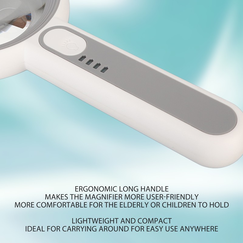 Handheld LED Magnifying Glass Touch Control Rechargeable Portable Illuminated Magnifier