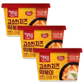 [Dong Won] God of Topokki Bowl Cheese Hot& Spicy Sweet & Spicy (120g/each) (Cheese, 3)
