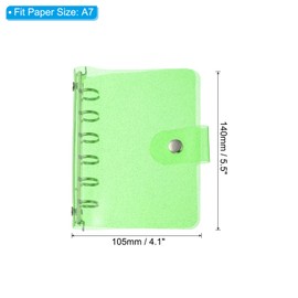 PATIKIL A7 Clear Binder Cover, Soft PVC Bling Loose Leaf Binder Cover with Snap Closure for DIY Meeting Notebook Binder, Green