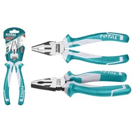TOTAL - Universal Pliers | 200 mm | Cutting, Holding, Bending and Twisting | For Construction, Repair or Mechanical Work | Made of Chrome Vanadium | Bi-Material Handle
