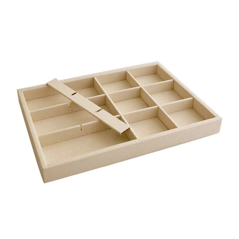 Svea Display Premium Grade Beige Velvet Jewelry Organization Tray 12