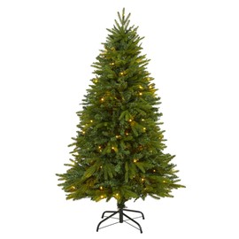 Nearly Natural 5ft. Sun Valley Fir Artificial Christmas Tree with 200 Clear LED Lights