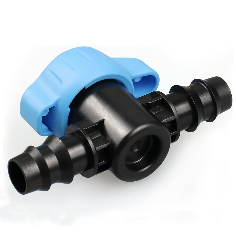 Supertool Drip Irrigation Shut Off Valve, 20mm Plastic In-line Barbed