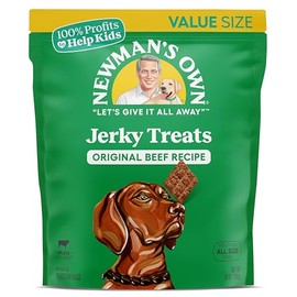 Newman's Own Beef Jerky Treats for Dogs, Original Recipe, 14 oz Bag