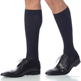 Sigvaris Men’s Style Microfiber 820 Closed Toe Calf-High Socks 30-40mmHg - Black - Small Long