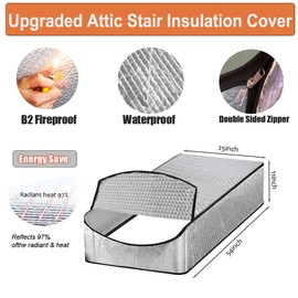 Attic Door Insulation Cover - 54'' x 25'' x 11'' Attic Stairs Insulation Cover Attic Hatch Insulation, Class A Fireproof Attic Tent Ladder Insulation Cover Kit…