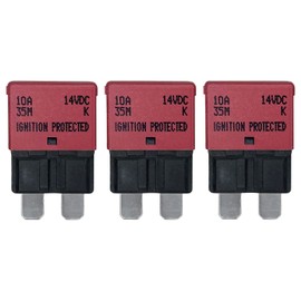 Auto Reset ATC/ATO 10 Amp Circuit Breaker Fuse for Automotive Marine RV Car Truck Audio Battery Protection Automatic Reset | Low Profile (10A, 3 Pack)