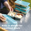 SEICASAYA Stainless Steel Snack Container, 2-Compartment Bento Lunch Box with