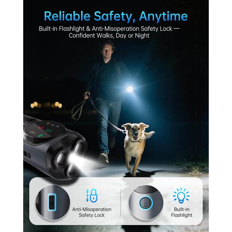 AULMEILA 2025 Dog Bark Deterrent Devices with HD Display –