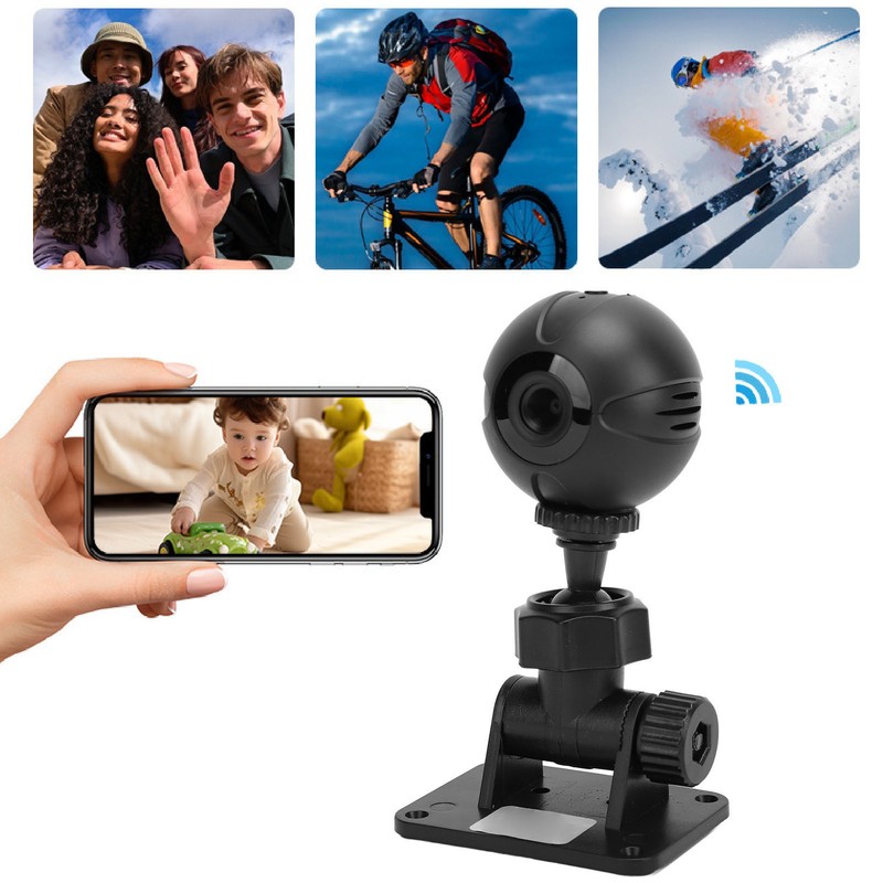 Small WiFi Camera 1080P HD Night Vision Motion Detection 360