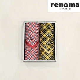 Renoma 대구백화점 레노마남녀2매 선염 손수건 세트(RTN62번) Daegu Department Store Renoma Men's and Women's 2-Piece Yarn-Dyed Handkerchief Set (RTN62)