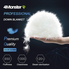 4Monster Down Camping Blanket - Outdoor Travel Quilt Puffy 650 Fill, Packable, Lightweight,Wind & Waterproof | Ideal for Stadium, Backpacking, Camping, Travel, Picnics, Beach and Hiking